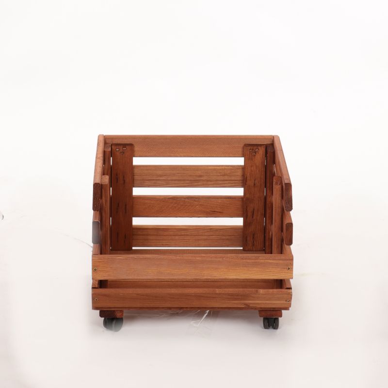 Skrzynka na warzywa i owoce MODO24 na kółkach 30x37x30 cm impregnat brązowy 1 szt