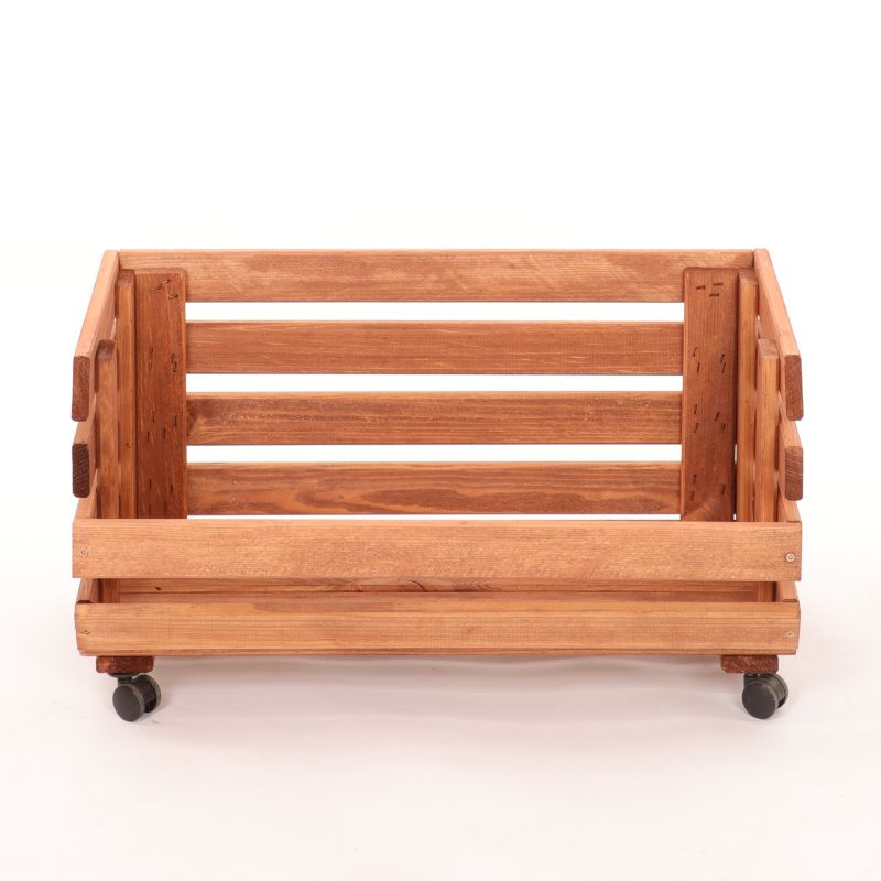 Skrzynka na warzywa i owoce MODO24 na kółkach 30x57x30 cm impregnat brązowy 1 szt