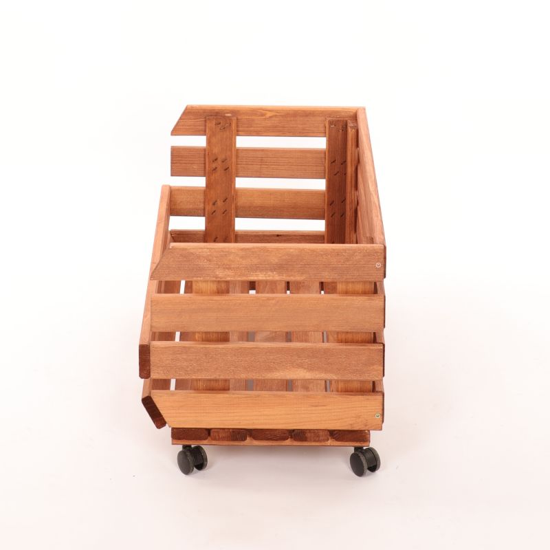 Skrzynka na warzywa i owoce MODO24 na kółkach 30x57x30 cm impregnat brązowy 1 szt