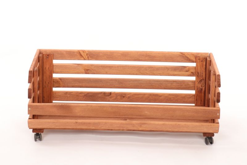 Skrzynka na warzywa i owoce MODO24 na kółkach 30x77x30 cm impregnat brązowy 1 szt