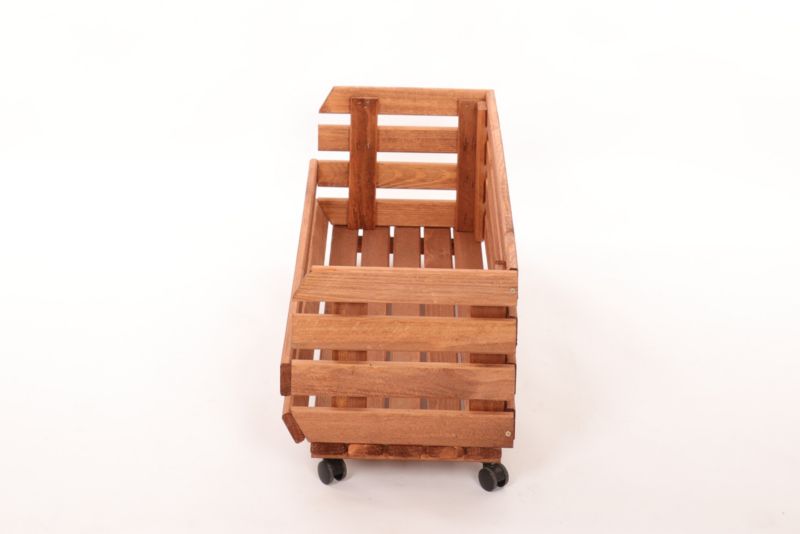 Skrzynka na warzywa i owoce MODO24 na kółkach 30x77x30 cm impregnat brązowy 1 szt