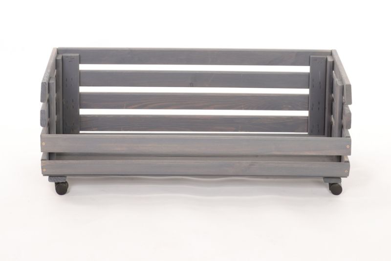 Skrzynka na warzywa i owoce MODO24 na kółkach 30x77x30 cm impregnat szary 1 szt