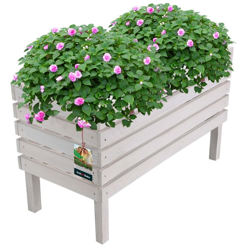 Skrzynka ogrodowa KOTARBAU drewniana stojąca biała 64 cm 1 szt.
