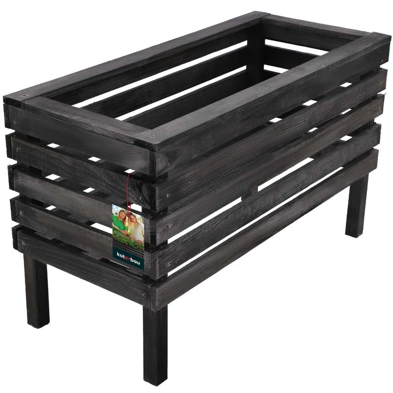 Skrzynka ogrodowa KOTARBAU drewniana stojąca czarna 64 cm 1 szt.