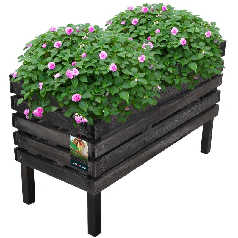 Skrzynka ogrodowa KOTARBAU drewniana stojąca czarna 64 cm 1 szt.