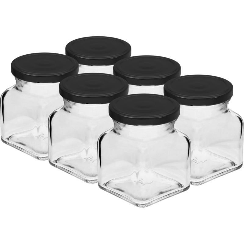 Słoik z czarną zakrętką fi 53 mm 120 ml 6 szt.