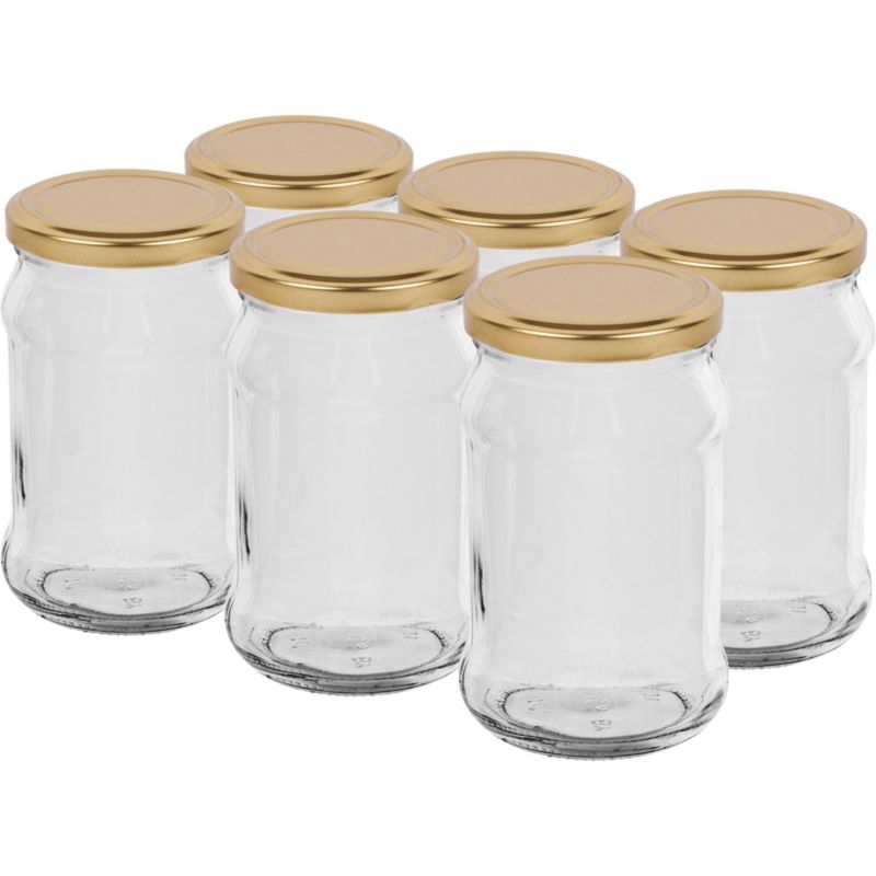Słoik ze złotą zakrętką 300 ml fi 66 mm 6 szt.