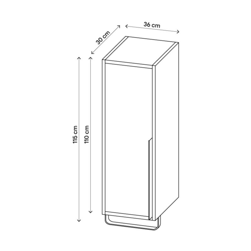 Słupek GoodHome Maza 115 x 36 x 30 cm biały