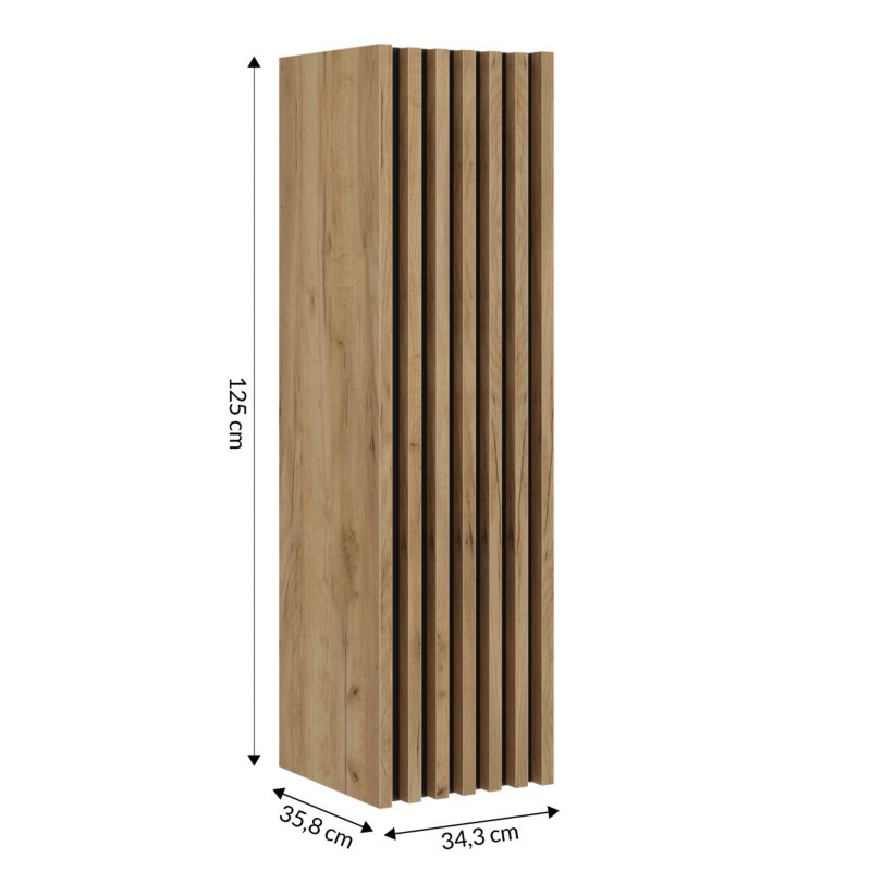 Słupek łazienkowy wysoki Deftrans Line 34,3 cm dąb złoty