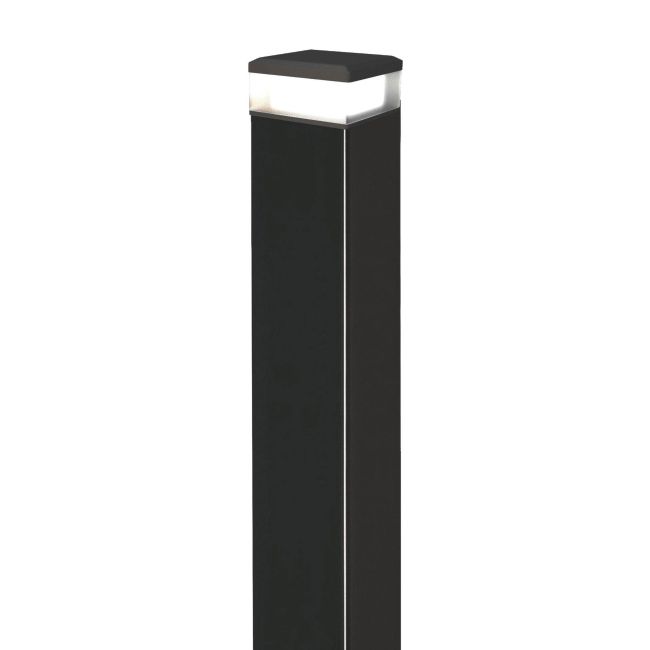 Słupek ogrodzeniowy gładki 10 x 10 x 200 cm z lampą LED czarny