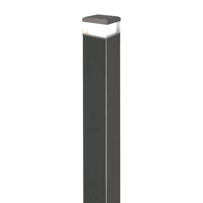 Słupek ogrodzeniowy gładki 7 x 7 x 200 cm z lampą LED antracyt