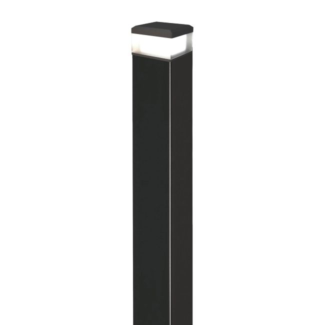 Słupek ogrodzeniowy gładki 7 x 7 x 200 cm z lampą LED czarny