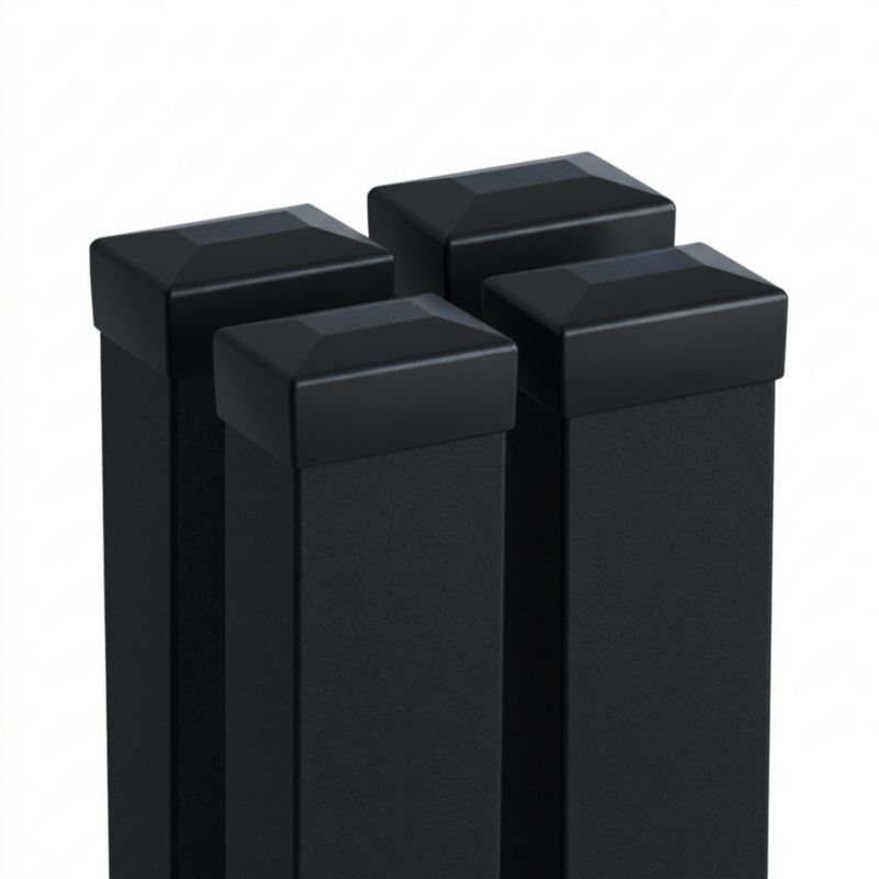 Słupek ogrodzeniowy Polargos 6 x 4 x 200 cm 4 sztuki czarny