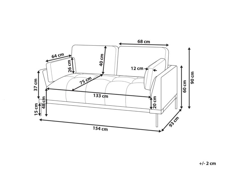 Sofa 2-osobowa beżowoszara Skaven  1 szt.