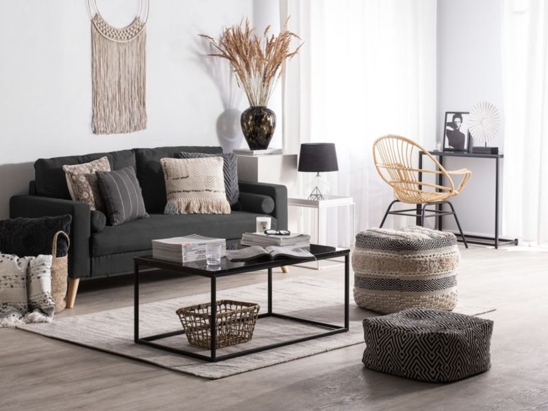 Sofa 2-osobowa czarna Kalmar 1 szt.