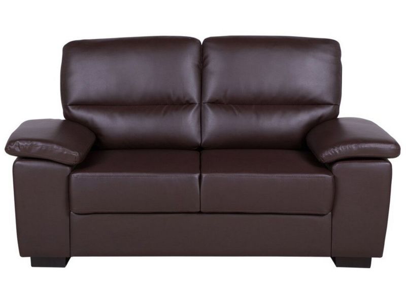 Sofa 2-osobowa ekoskóra brązowa Vogar 1 szt.