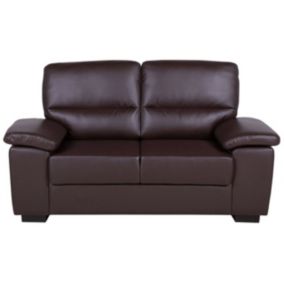 Sofa 2-osobowa ekoskóra brązowa Vogar 1 szt.
