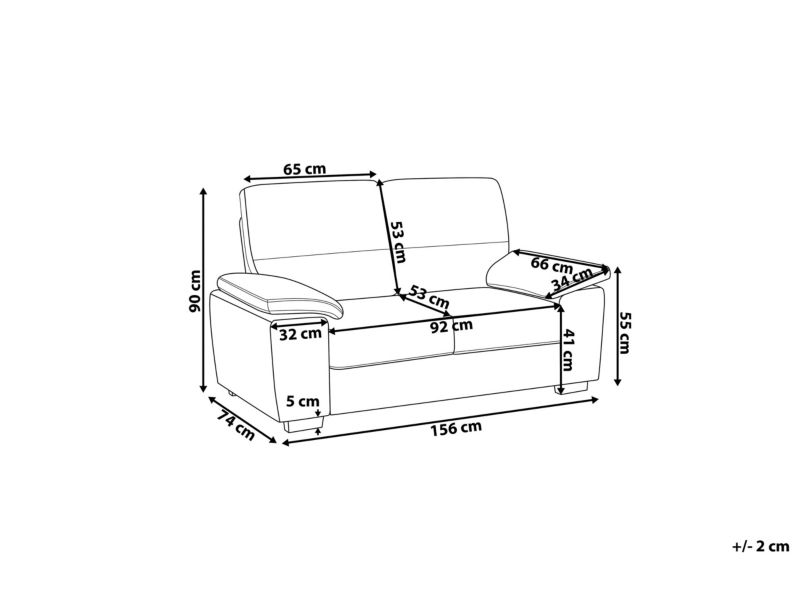 Sofa 2-osobowa ekoskóra brązowa Vogar 1 szt.