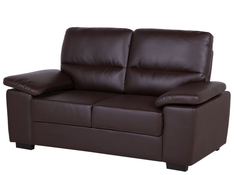 Sofa 2-osobowa ekoskóra brązowa Vogar 1 szt.