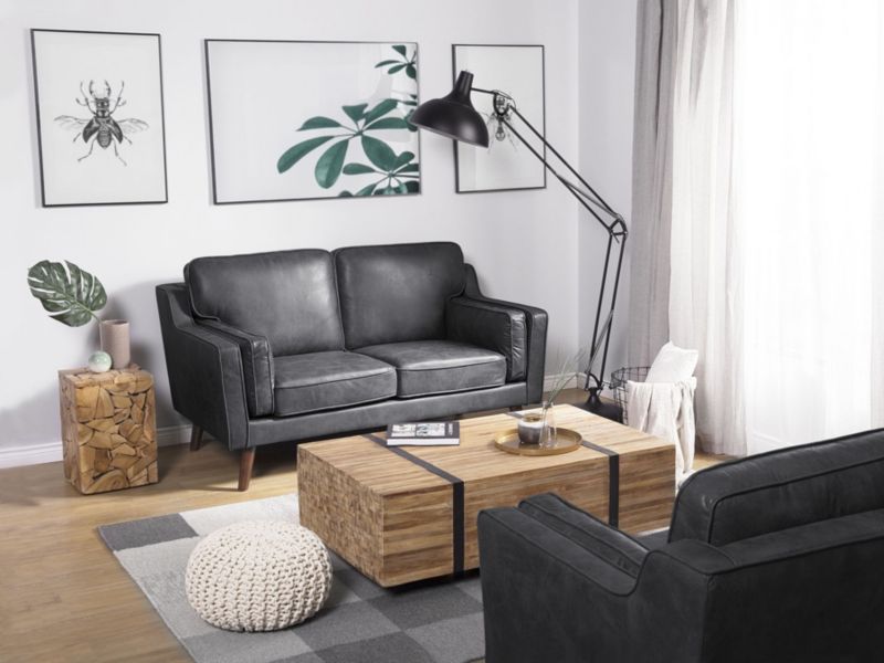Sofa 2-osobowa ekoskóra szara Lokka 1 szt.