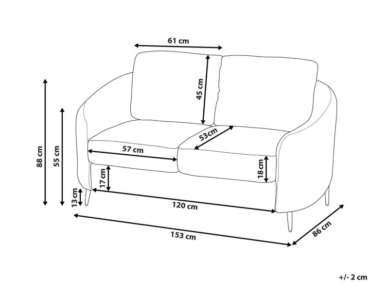 Sofa 2-osobowa szara Trosa 1 szt.
