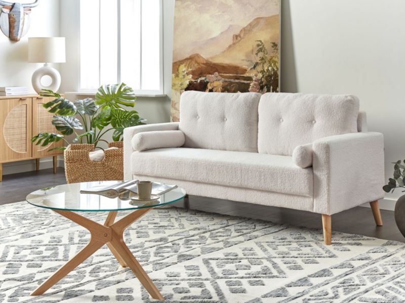 Sofa 2-osobowa teddy złamana biel Kalmar 1 szt.