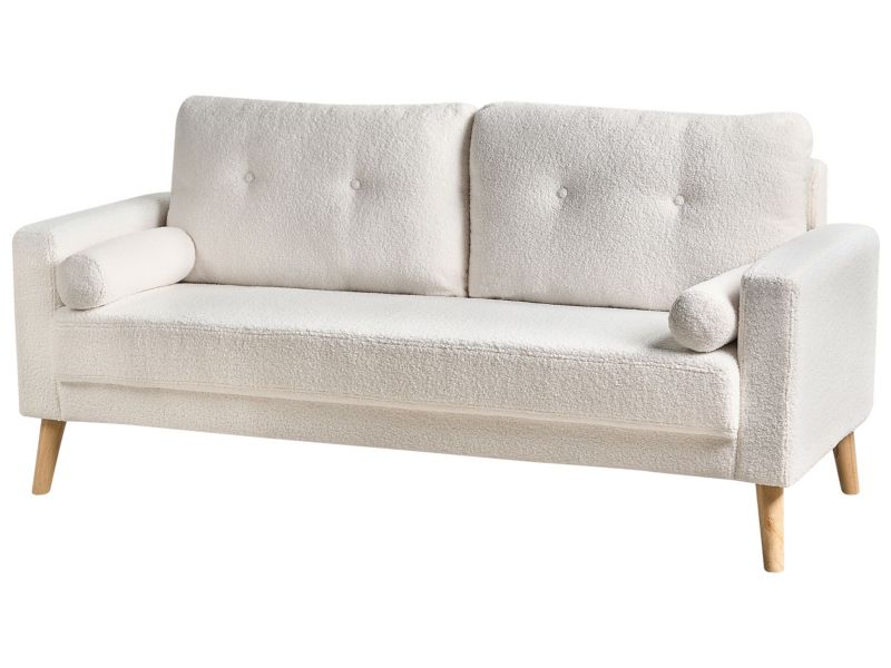 Sofa 2-osobowa teddy złamana biel Kalmar 1 szt.