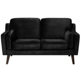 Sofa 2-osobowa welurowa czarna Lokka 1 szt.