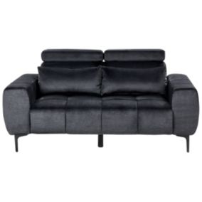 Sofa 2-osobowa welurowa czarna Vegamo 1 szt.