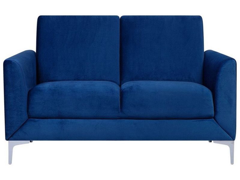 Sofa 2-osobowa welurowa niebieska Fenes 1 szt.