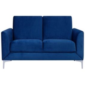 Sofa 2-osobowa welurowa niebieska Fenes 1 szt.