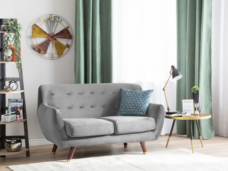 Sofa 2-osobowa welurowa szara Bodo 1 szt.