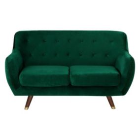 Sofa 2-osobowa welurowa zielona Bodo 1 szt.