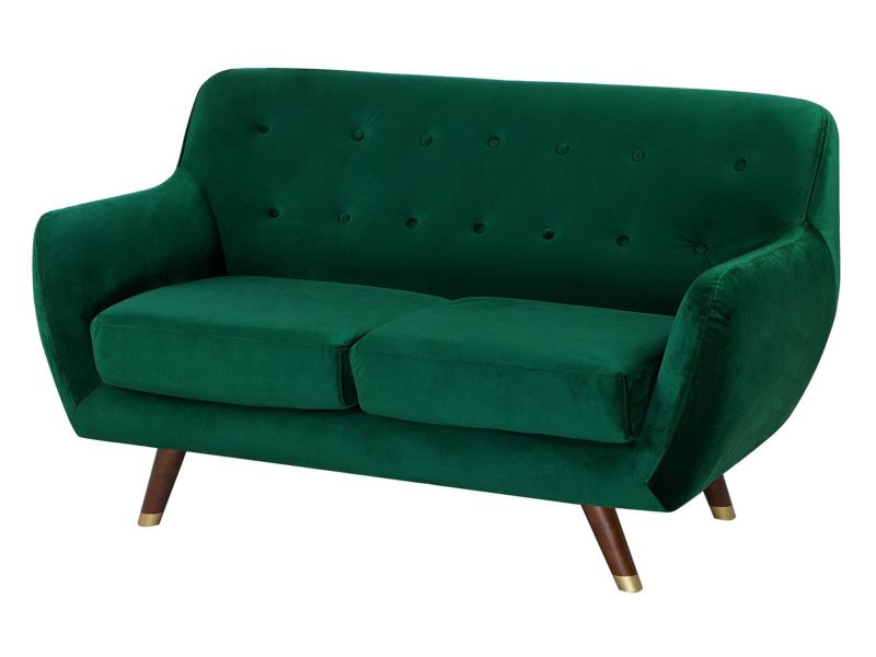 Sofa 2-osobowa welurowa zielona Bodo 1 szt.