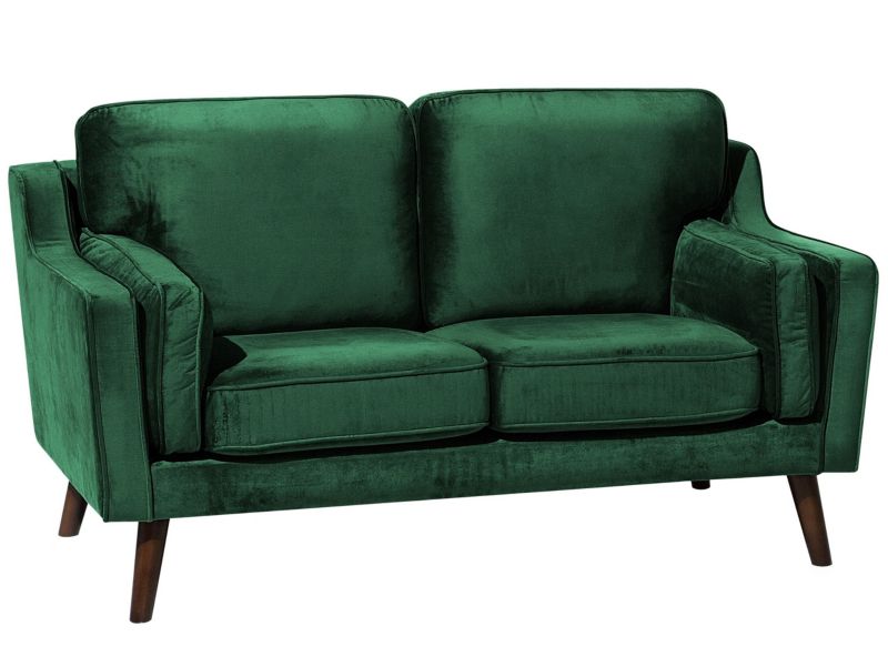 Sofa 2-osobowa welurowa zielona Lokka 1 szt.