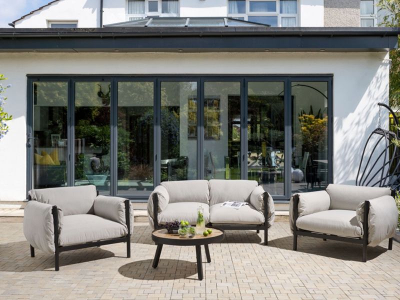 Sofa 2-osobowa z fotelami Esperia Metal Szary 1 kpl