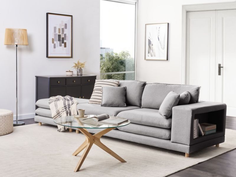 Sofa 2-osobowa z otomaną szara Heden 1 kpl