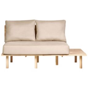 Sofa 2-osobowa ze stolikiem beżowa Salo 1 szt.