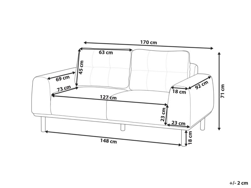 Sofa 2-osobowa zielona Laurila 1 szt.