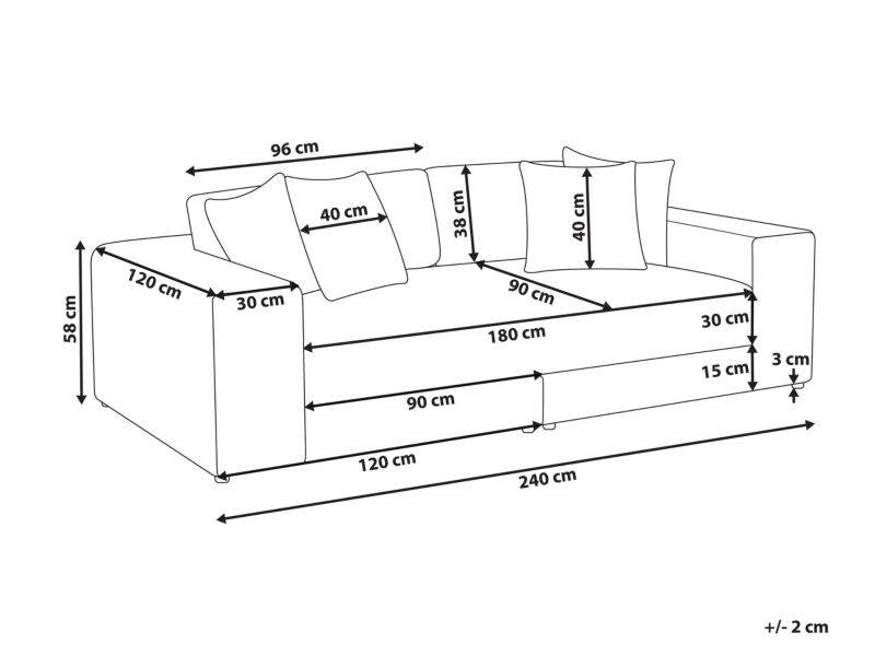 Sofa 3-osobowa beżowoszara Glorvika 1 szt.
