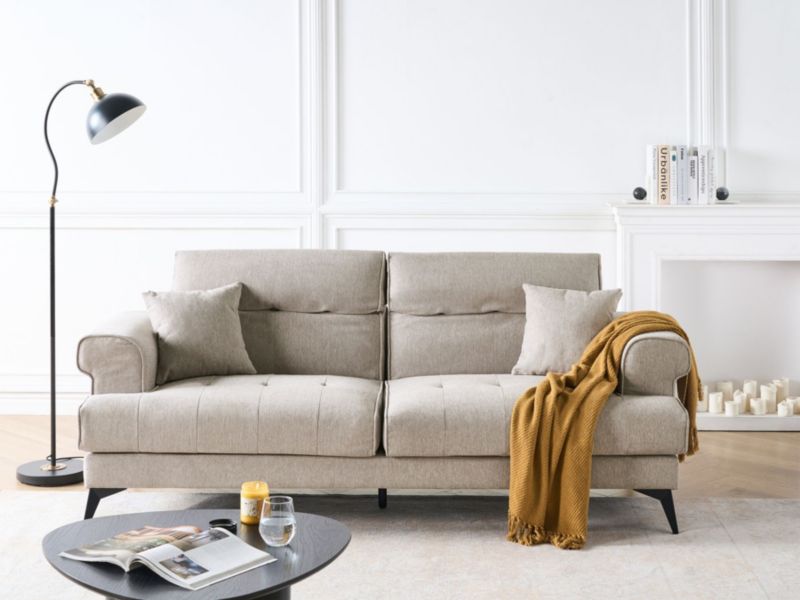 Sofa 3-osobowa beżowoszara Skive 1 szt.
