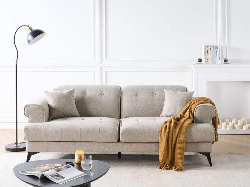 Sofa 3-osobowa beżowoszara Skive 1 szt.