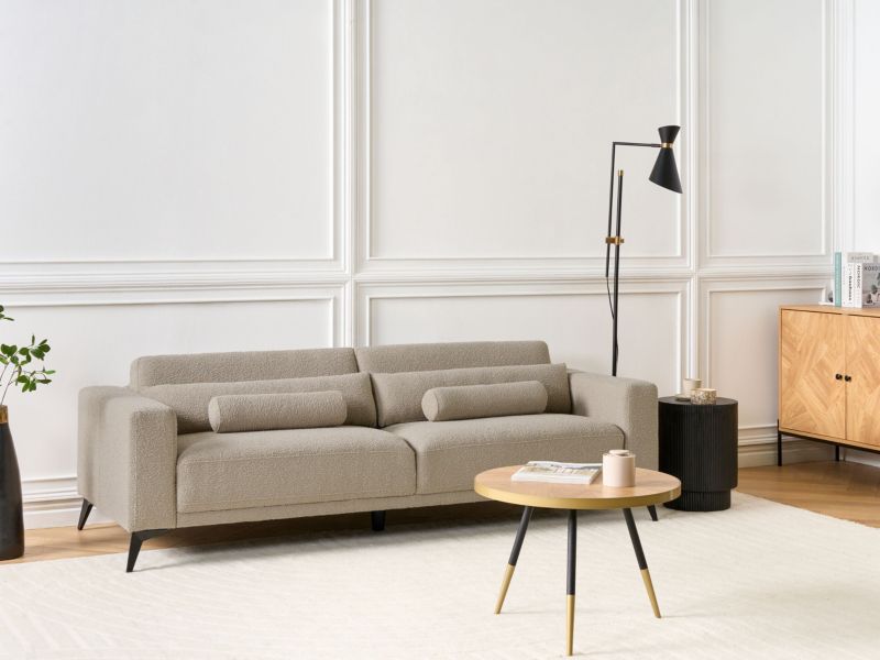 Sofa 3-osobowa boucle beżowoszara Ange 1 szt.