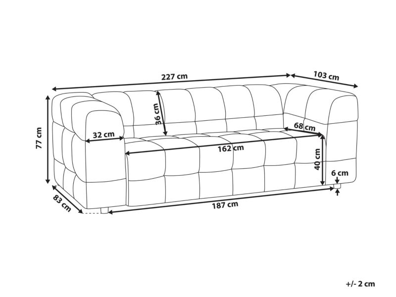 Sofa 3-osobowa boucle szara Mullola 1 szt.