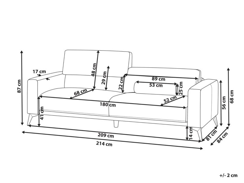 Sofa 3-osobowa boucle złamana biel Ange 1 szt.