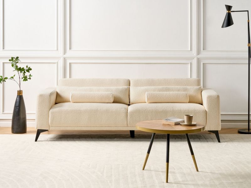 Sofa 3-osobowa boucle złamana biel Ange 1 szt.