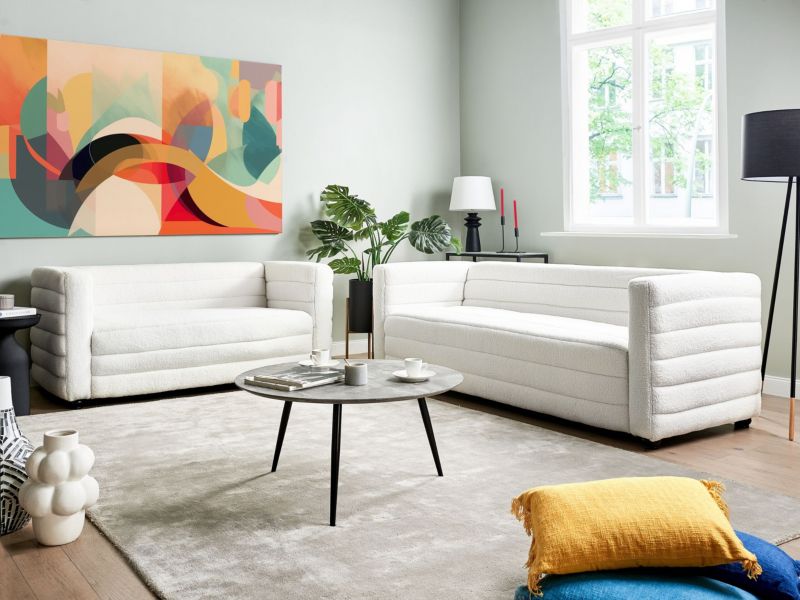 Sofa 3-osobowa boucle złamana biel Hofn 1 szt.