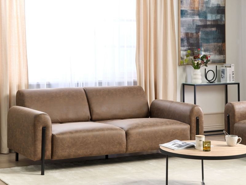 Sofa 3-osobowa brązowa Askim 1 szt.