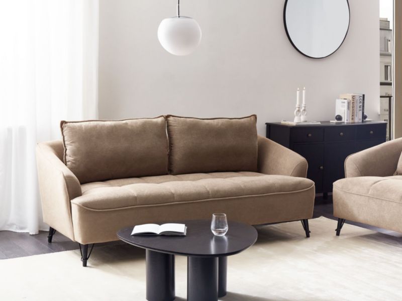 Sofa 3-osobowa brązowa Hobro 1 szt.
