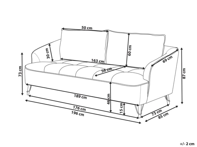 Sofa 3-osobowa brązowa Hobro 1 szt.